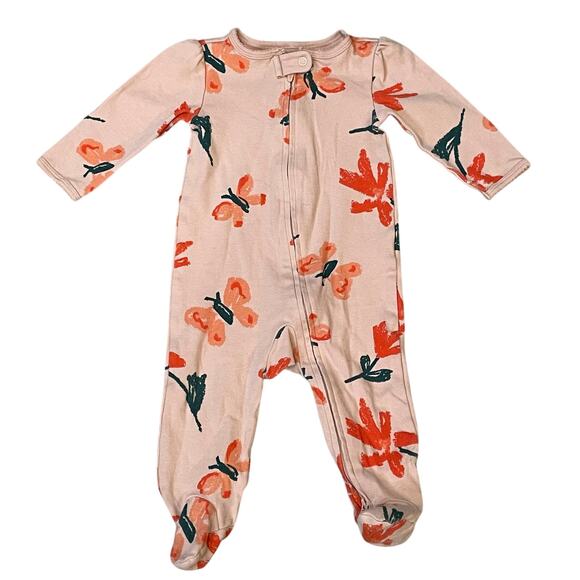 Girls One Piece Romper Baby Sleepwear 9M Lot of 3 Pajamas Long Sleeves Mixed - Picture 3 of 5